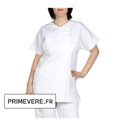 Blouse blanche courte manches courtes pour Femme