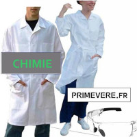 Blouse et lunettes de chimie